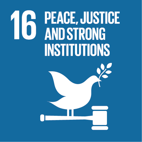 Official SDG 16: Peace, Justice & Strong Institutions logo